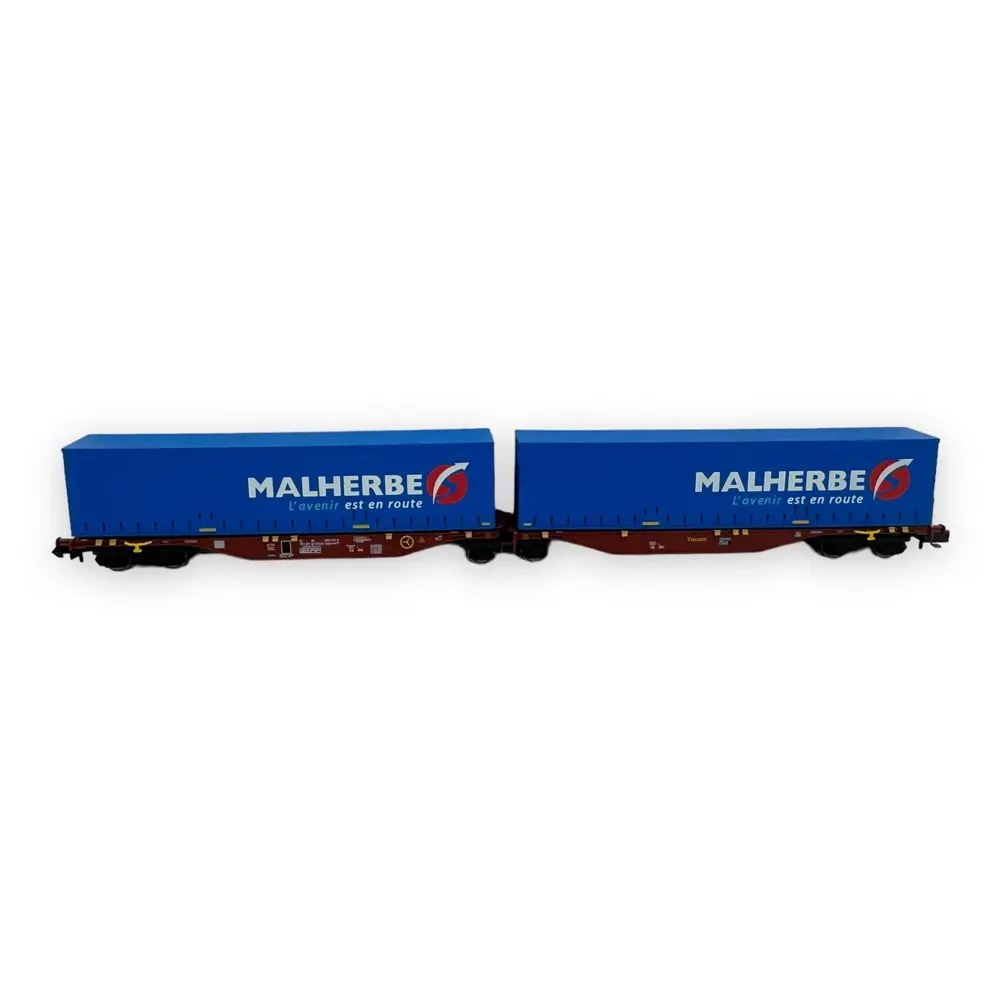 Wagon Porte-Conteneur Sggmrss90 "MALHERBE" - Ree Modèles NW-204 - N 1/160 - SNCF - EP V/VI - 3