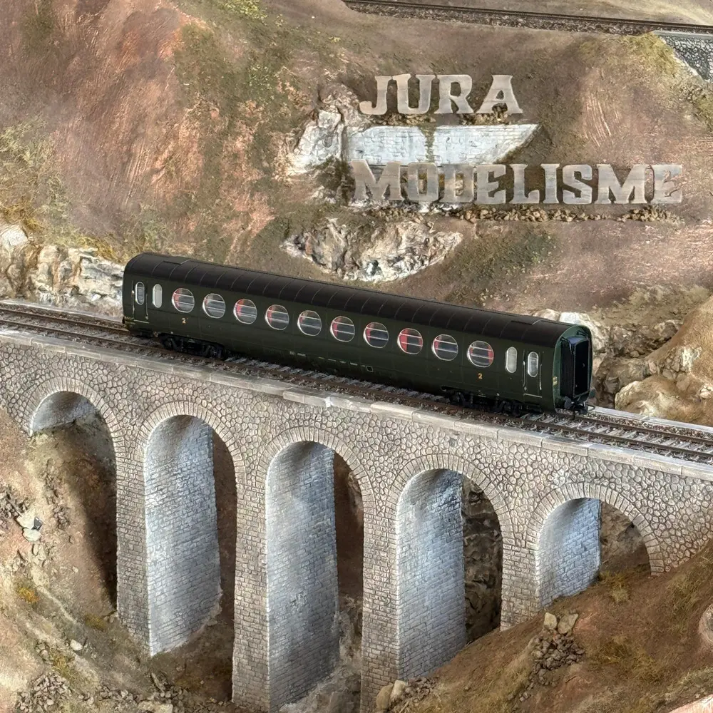 Voiture Allégée Saucisson "ETAT" - B10 N°34991 - Ree Modèles VB473 - VERT 306 - SNCF - EP.IIIb - HO 1/87 - 5