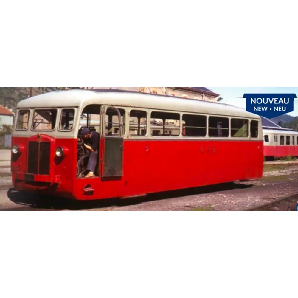 Autorail De Dion type NC Saône & Loire N°402, 2 phares, rouge/gris perle, toit gris - Ree Modèles VM057S - HOe/HOm 1/87 - CFD - Ep II/III - Digital sound - 2R - 3