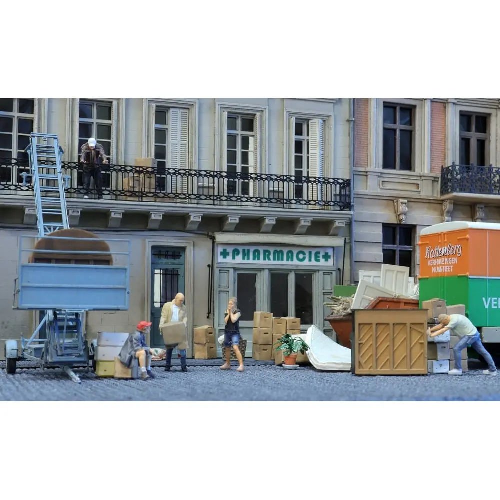 Lot de 5 personnages - Déménageurs - ARTITEC 5870099 - HO 1/87 - 5