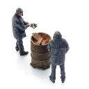 Ouvriers de la voie avec barillet de combustion - 2 personnages - ARTITEC 5220016 - Z 1/220 - 2