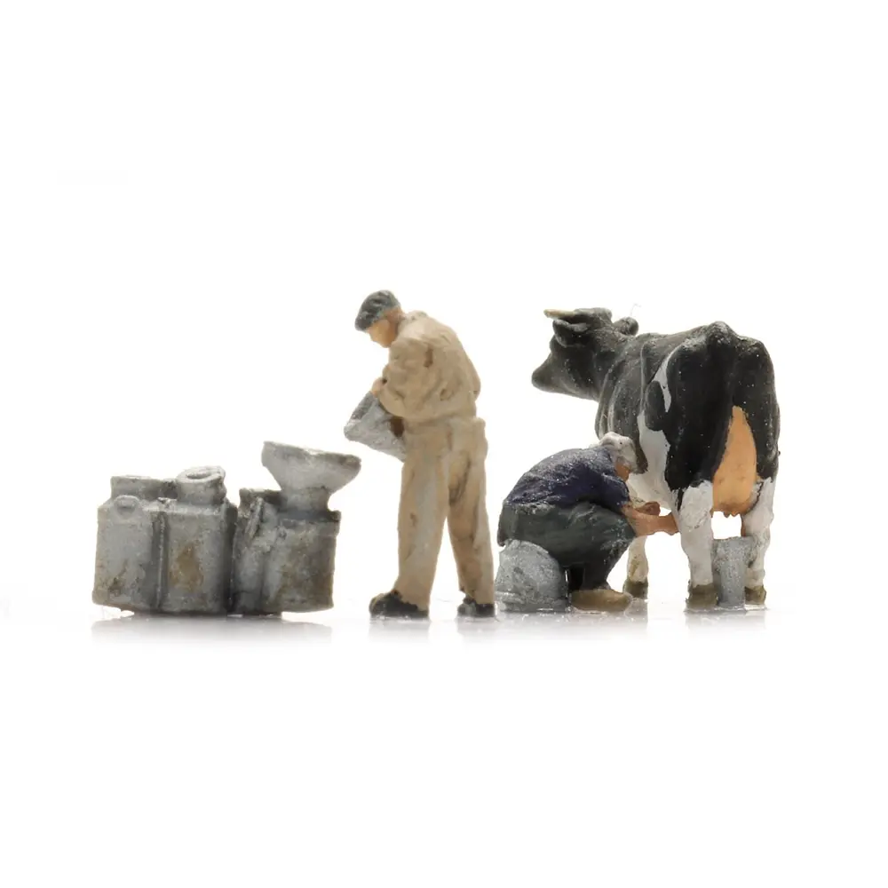 Les producteurs laitiers - 2 personnages et 1 vache - ARTITEC 5160039 - N 1/160  - 2