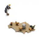 Fermier avec poulets - 1 personnage, 5 poules et 1 coq - ARTITEC 5220010 - Z 1/220 - 5