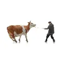 Fermier avec vache obstinée - Artitec 5870031 - HO 1/87 - 7