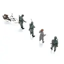 Poste de contrôle de la Wehrmacht & femme à vélo - 4 personnages - ARTITEC 5720007 - 1/72 - 4