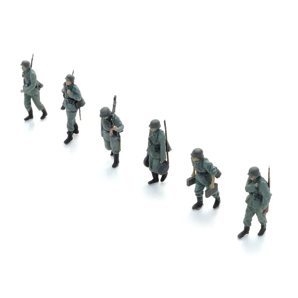 Infanterie de la Wehrmacht en marche vers la ligne de front, lot de 6 - Artitec 5870062 - HO 1/87 - 3