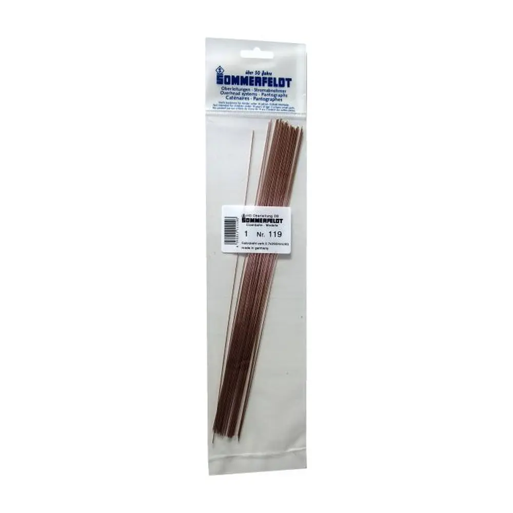40 fils d'acier cuivré - Sommerfeldt 119 - HO 1/87 - 0.7 x 250 mm - 2