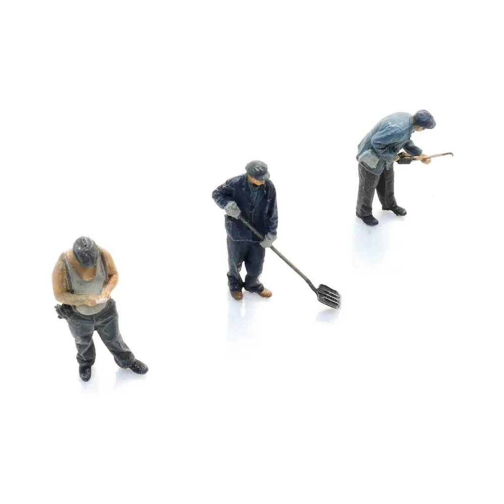 3 hommes du personnel de nettoyage du dépôt de la DB, prêt à l'emploi - Artitec 5160050 - N 1/160 - 3