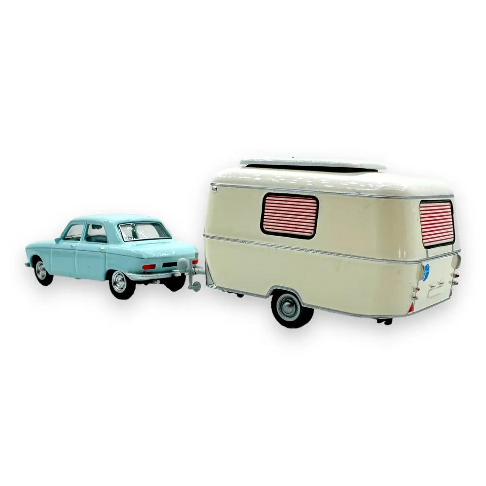 Coffret voiture Peugeot 204 avec caravane Eriba - Sai 6258 - HO 1/87 - 2