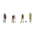 Lot de 4 "La vie en camping" - Artitec 5870097 - HO 1/87 - 3