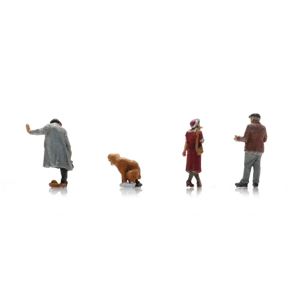 3 figurines + 1 chien + crottes de chien - Artitec 5220022 - Z 1/220 - 2