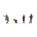 3 figurines + 1 chien + crottes de chien - Artitec 5220022 - Z 1/220 - 2
