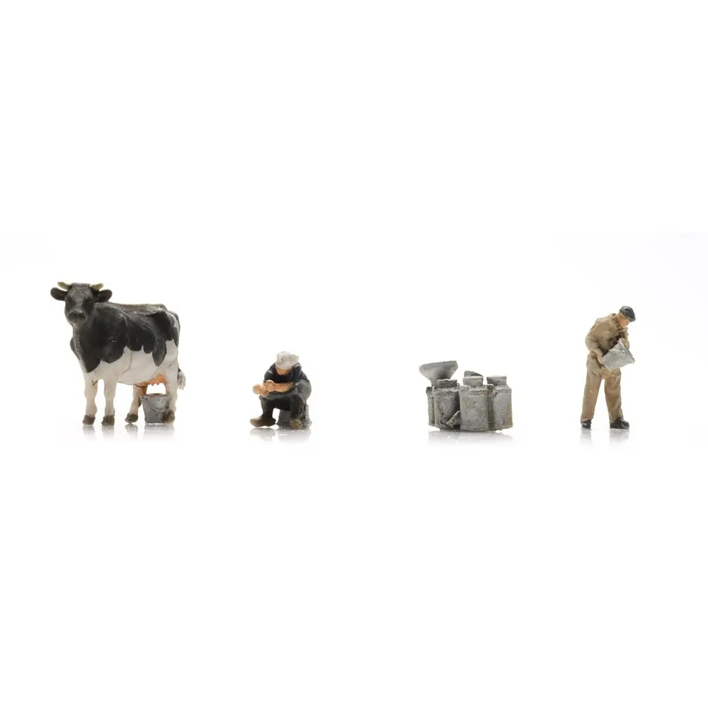 Les producteurs laitiers - 2 personnages et 1 vache - ARTITEC 5160039 - N 1/160  - 3