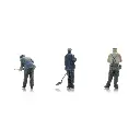 3 hommes du personnel de nettoyage du dépôt de la DB, prêt à l'emploi - Artitec 5160050 - N 1/160 - 2