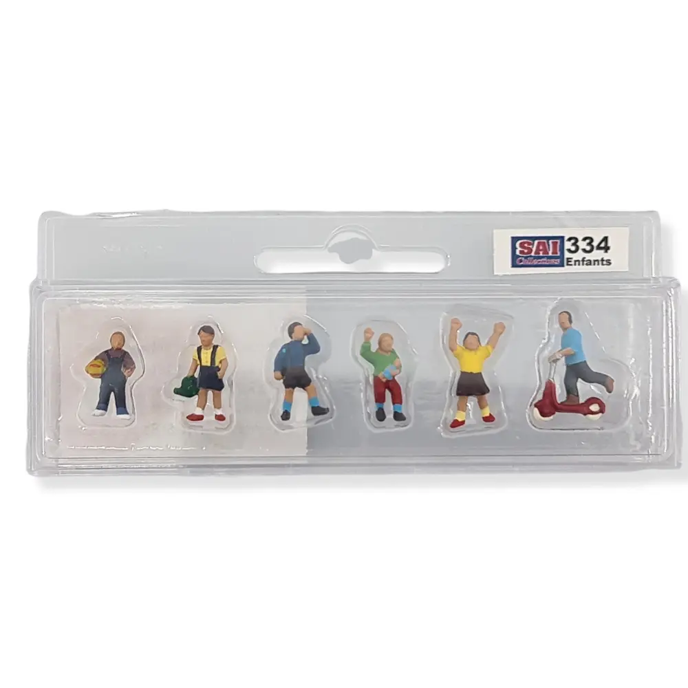 Lot de 6 personnages, groupe d'enfants filles / garçons SAI 334 - HO : 1/87 - 2
