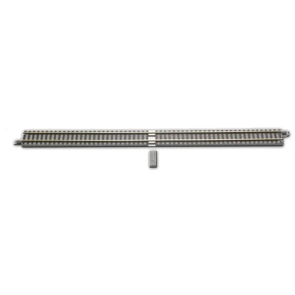 4 rails droits avec ballast, 220 mm, avec panneau de connexion - Rokuhan 7297009 - Z 1/220 - 4