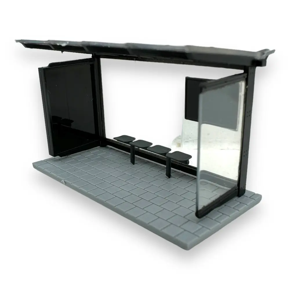 Arrêt de bus noir - Rietze 70322 - HO 1/87 - 2