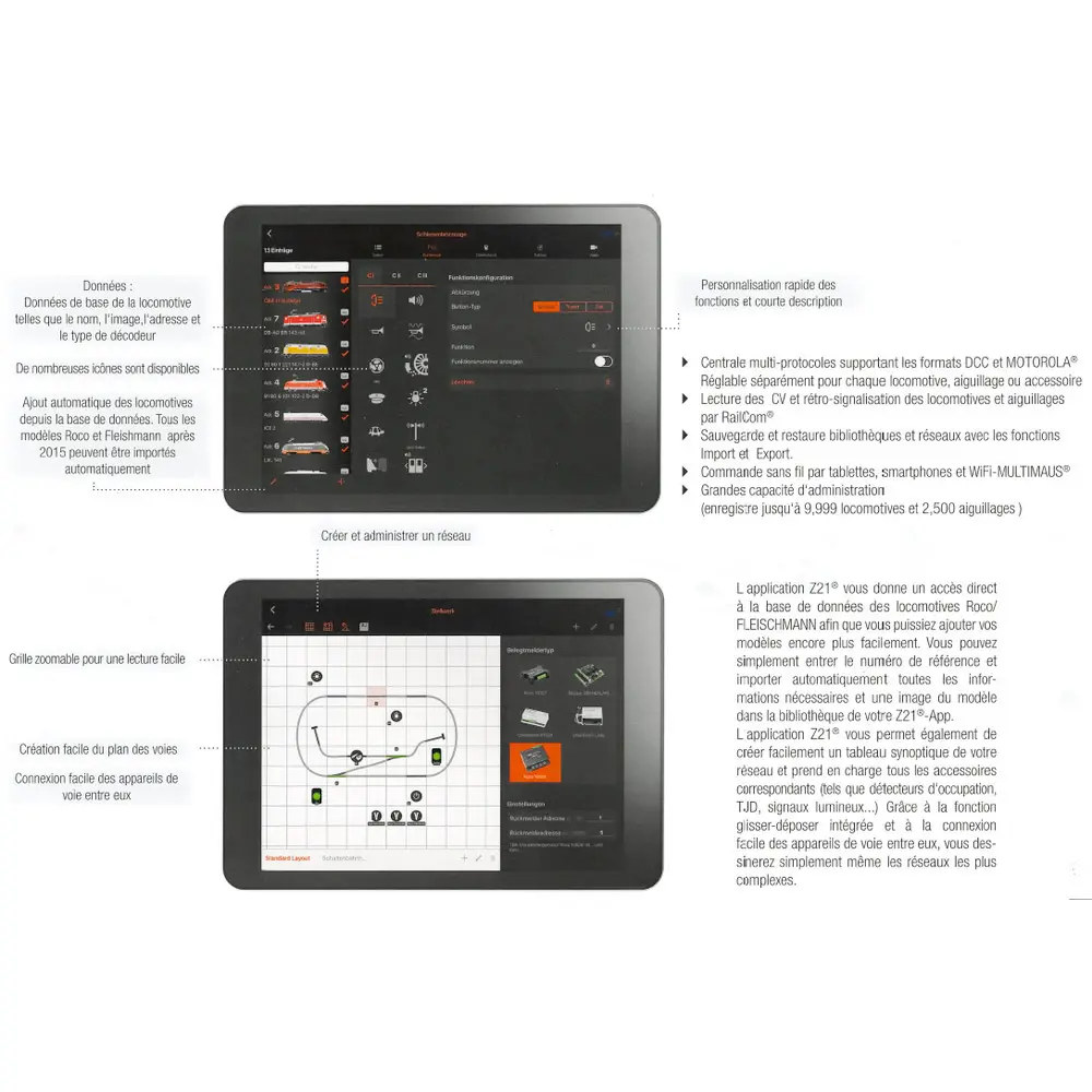 Coffret centrale Z21 noire avec routeur wifi et télécommande sans fil - Roco 10834 - 5