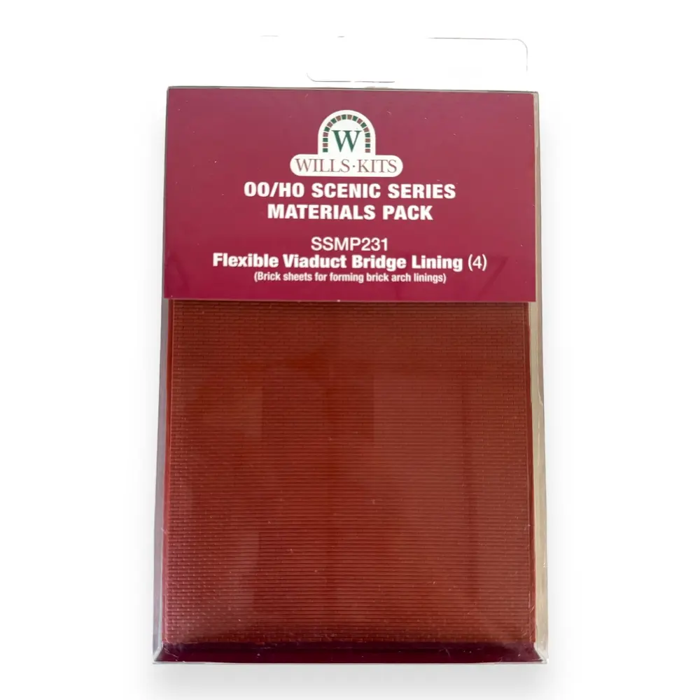 Revêtement Flexible de Pont de Viaduc - WILLS-KITS SSMP231 - OO 1/76 / HO 1/87 - 170 x 113 mm - Rouge - 3