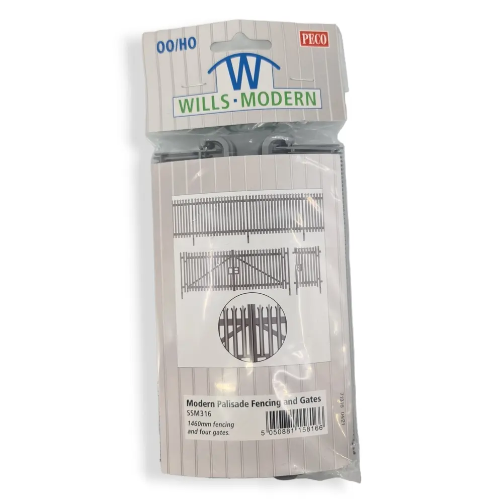 Clôture moderne grise - Wills-kits SSM316 - OO 1/76 - HO 1/87 - 3