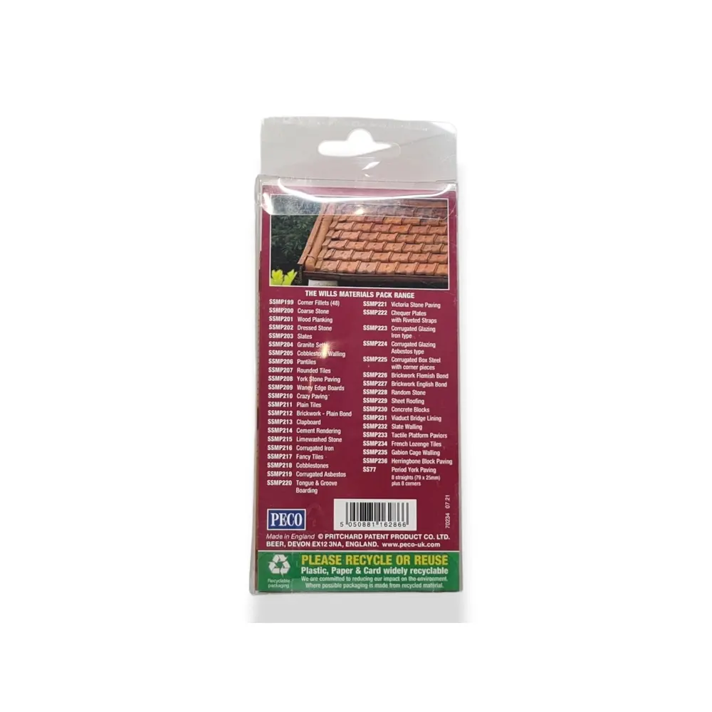 Plaques de décor Tuiles - Wills-kits SSMP234 - OO 1/76 - HO 1/87 - 3