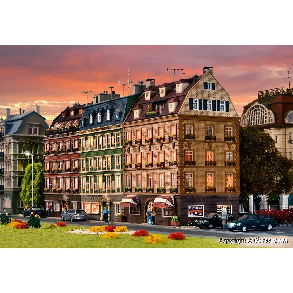 Bloc de trois immeubles d'appartements - VOLLMER 43780 - HO 1/87 - 4