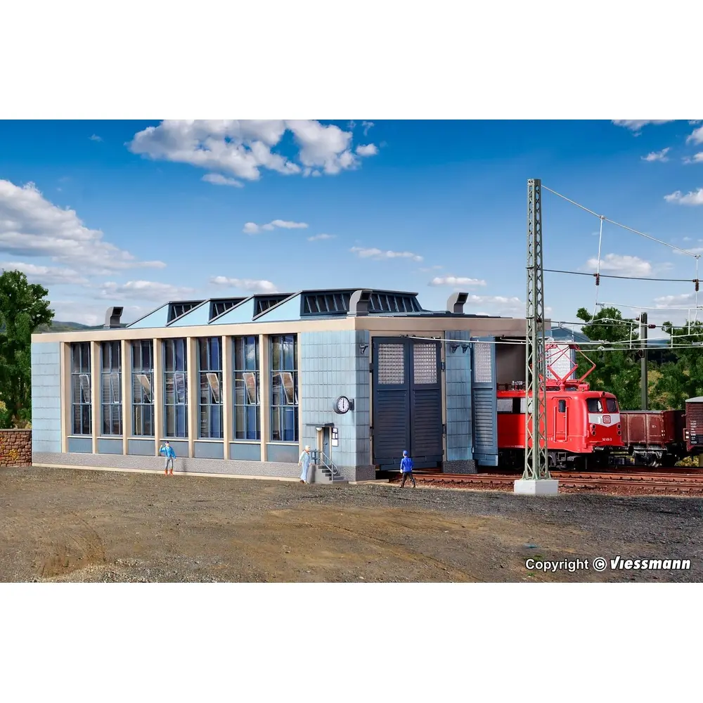 Hangar à Locomotives Electriques 2 Voies - Vollmer 45765 - HO : 1/87 - 4