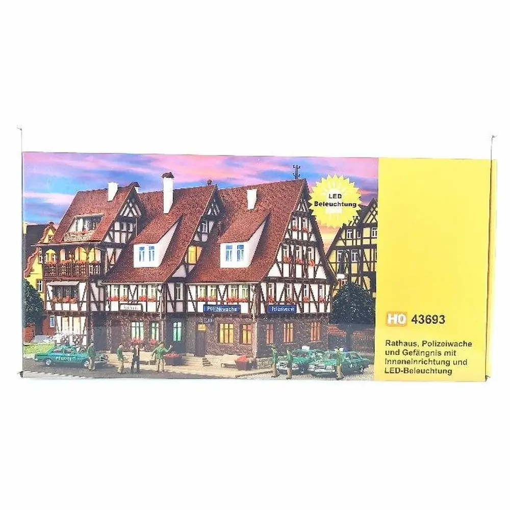 Kit éclairé Mairie, Commissariat, Prison & 1 figurine VOLLMER 43693 HO 1/87 - 5