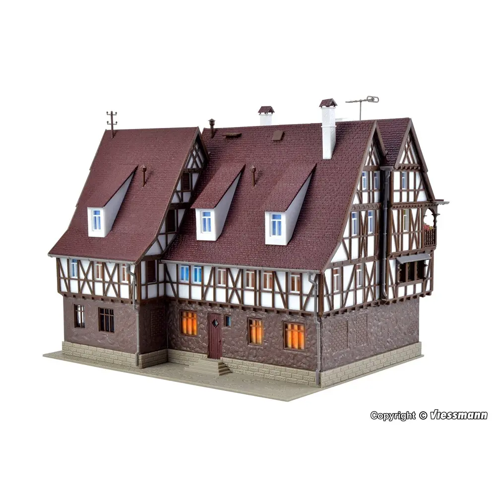 Kit éclairé Mairie, Commissariat, Prison & 1 figurine VOLLMER 43693 HO 1/87 - 3