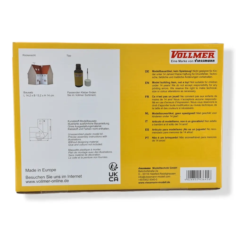 Maquette Restaurant - Vollmer 43645 - HO 1:87 - 142 x 132 x 140 mm - 5