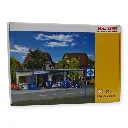 Station service ARAL , Bleu / blanc - VOLLMER 45156 - Échelle HO : 1/87ème - 175 x 150 x 80 mm - 4