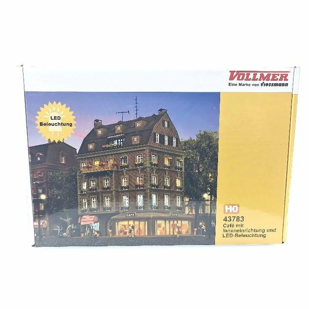 Café 5 étages - Aménagement intérieur et éclairage LED - VOLLMER 43783 - HO 1/87 - 5