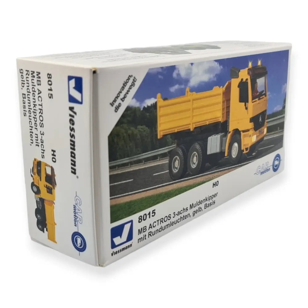 Camion benne motorisé Mercedes-Benz ACTROS Viessmann 8015 - HO 1/87  livrée Jaune - 2