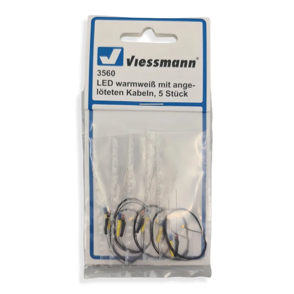Lot de 5 LED Blanc chaud avec câbles soudés VIESSMANN 3560 - Toutes échelles - 2
