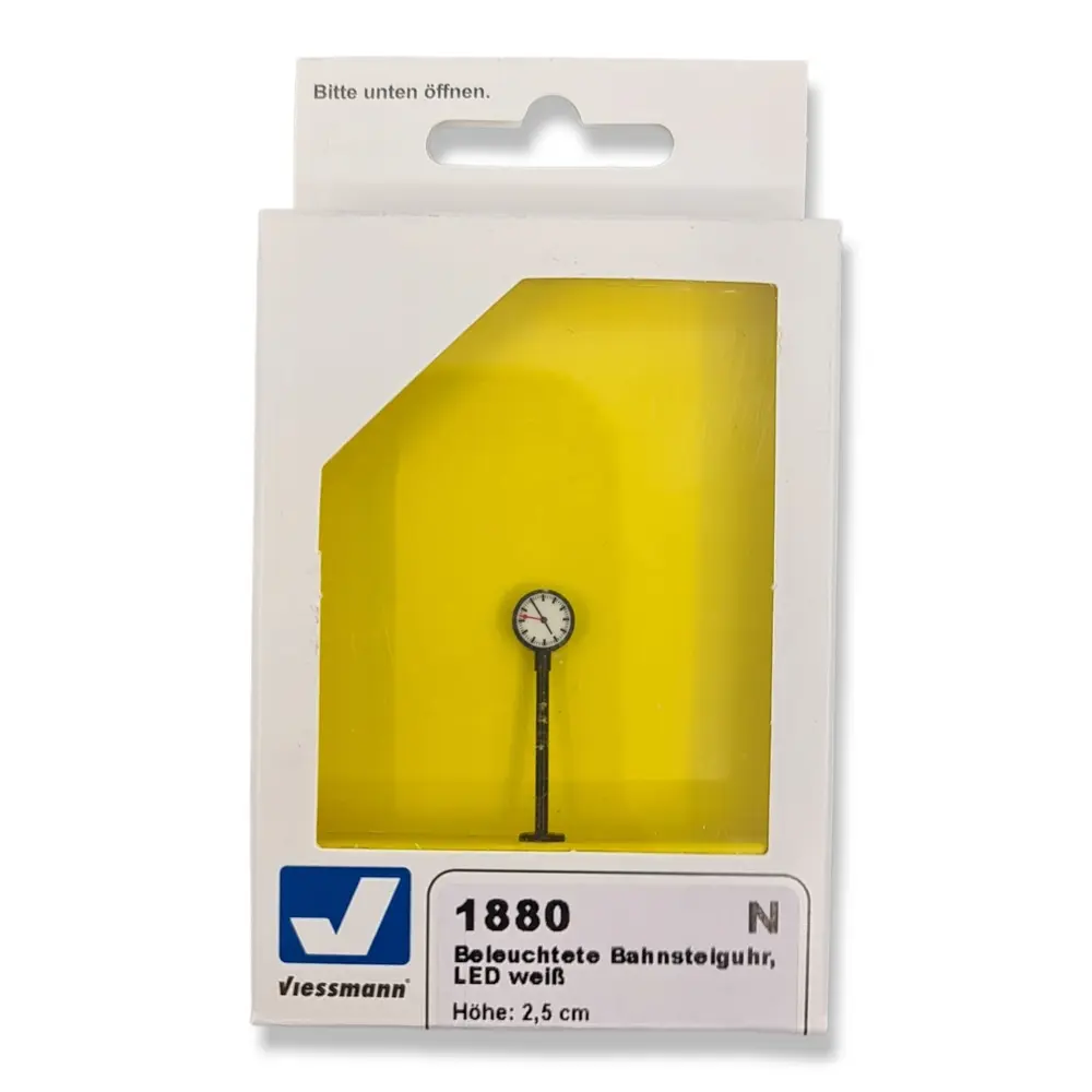 Horloge avec plateforme éclairée Viessmann 1880 - N 1/160 - Hauteur 25 mm - 2