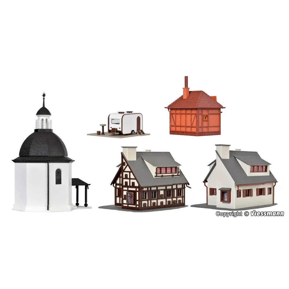 Village de Noël avec éclairage LED, fonctionnel - VOLLMER 42413 - HO 1/87 - 3