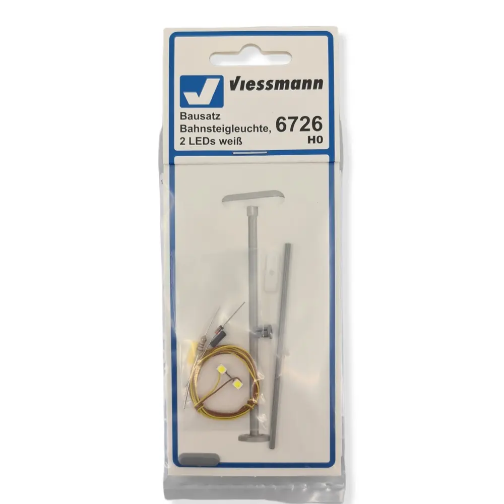 Double lampe pour plateforme Viessmann 6726 LED - HO 1/87 - hauteur 70 mm - 3