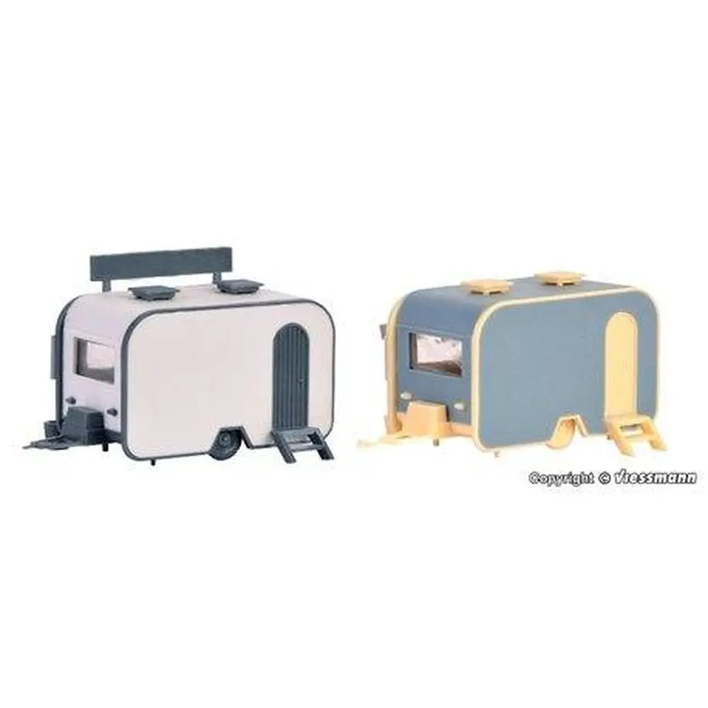 Food Trucks lot de deux caravanes aménagées - Vollmer 45144 - HO 1/87 - 3