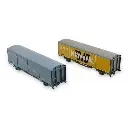 Set wagons couvert EVS Hs Trains160 16034 - N 1/160 - SNCF - Ep IV - 2