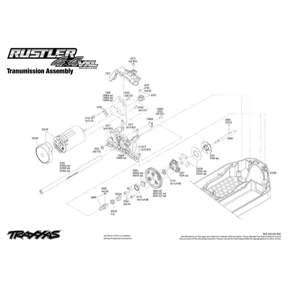 Rustler 4x4 HD VXL Brushless 3S Clipless TSM RTR - Traxxas 67376-4-ORNG - 1/10 - 24