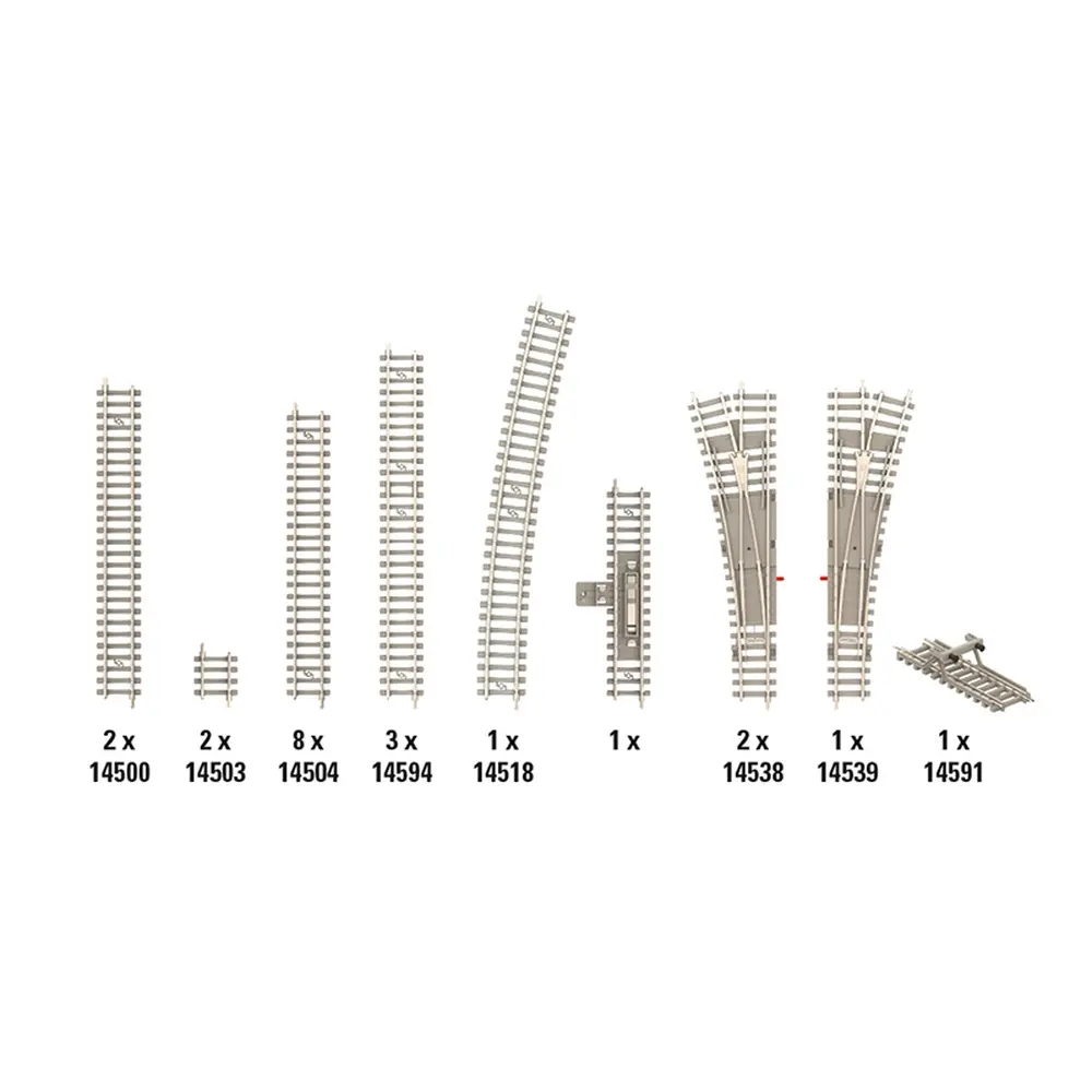 Coffret de rails extension B1 - Minitrix 14231 - N 1/160 - Code 60 - 2