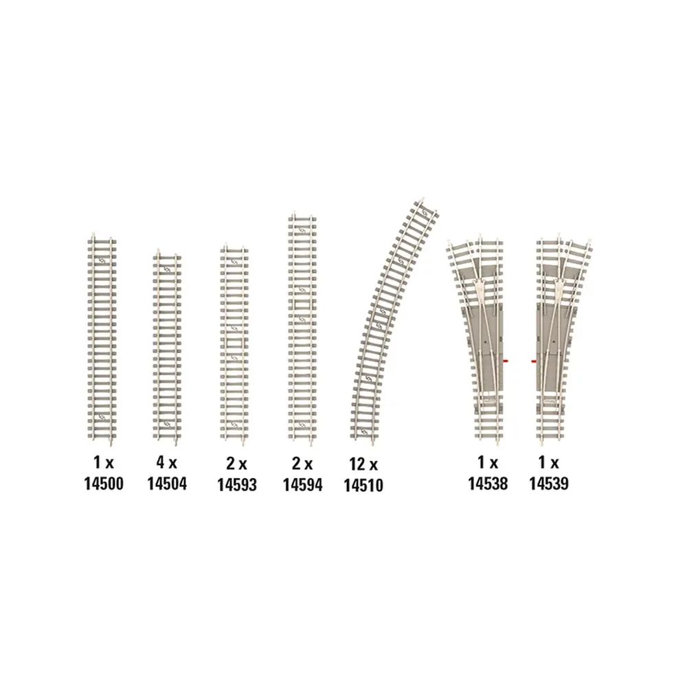 Coffret de rails extension B2 - Minitrix 14322 - N 1/160 - Code 60 - 2