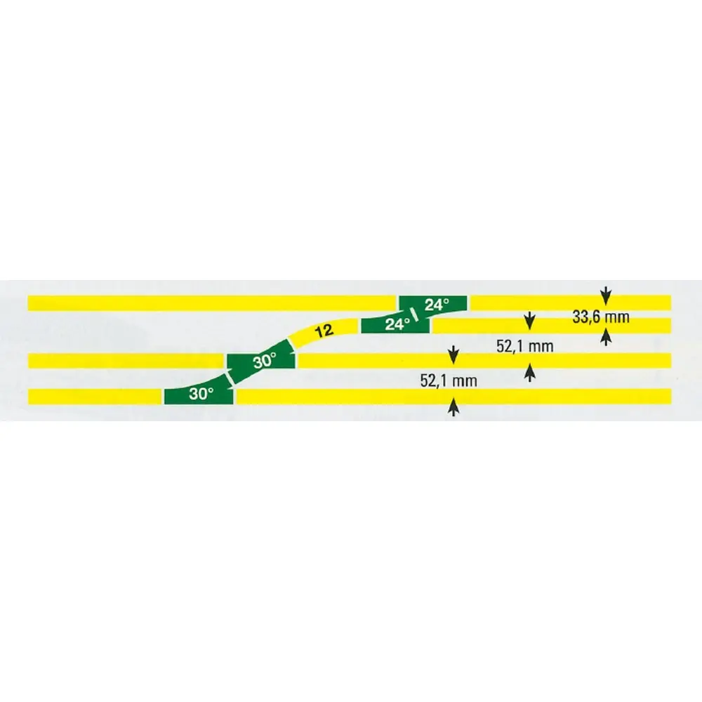 Croisement 30° - Minitrix 14958 - N : 1/160 - 104,2 mm - code 80 - 3