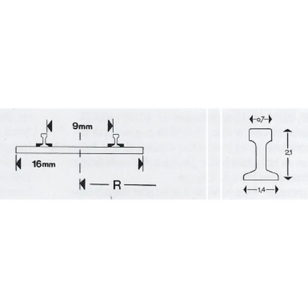 Rail droit - Minitrix 14908 - 27.9 mm - N : 1/160 - code 80 - 3