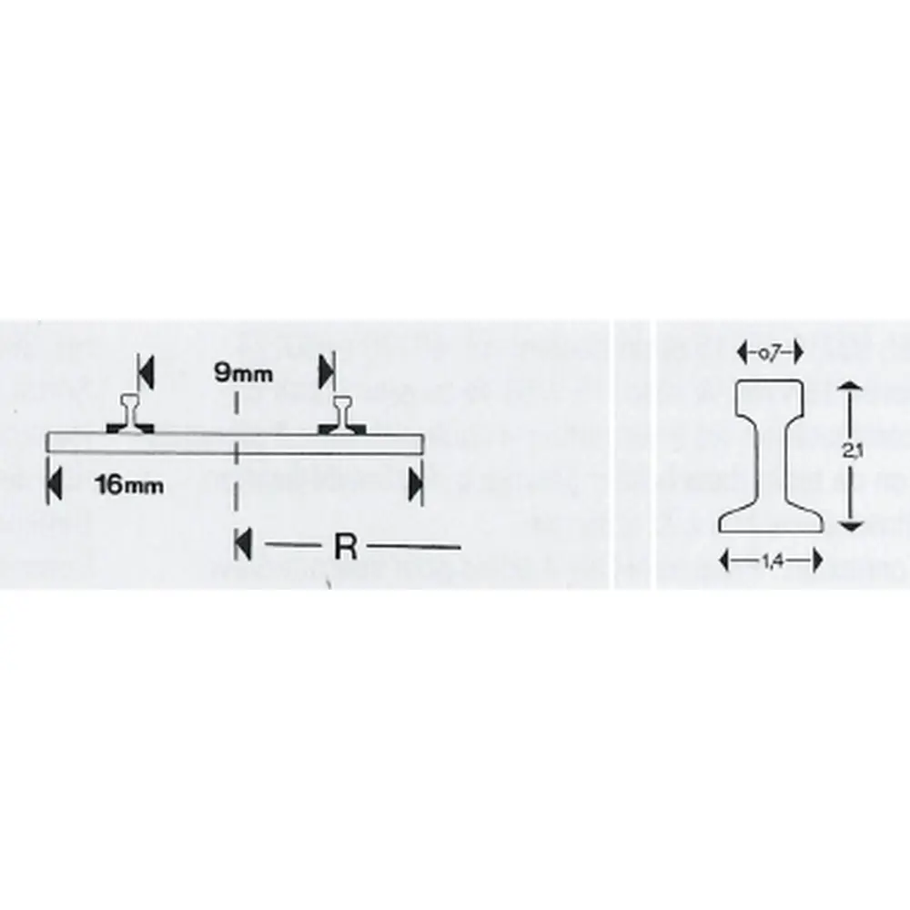 Rail flexible Minitrix 730 mm - N : 1/160 - code 80 - 14901 - 5