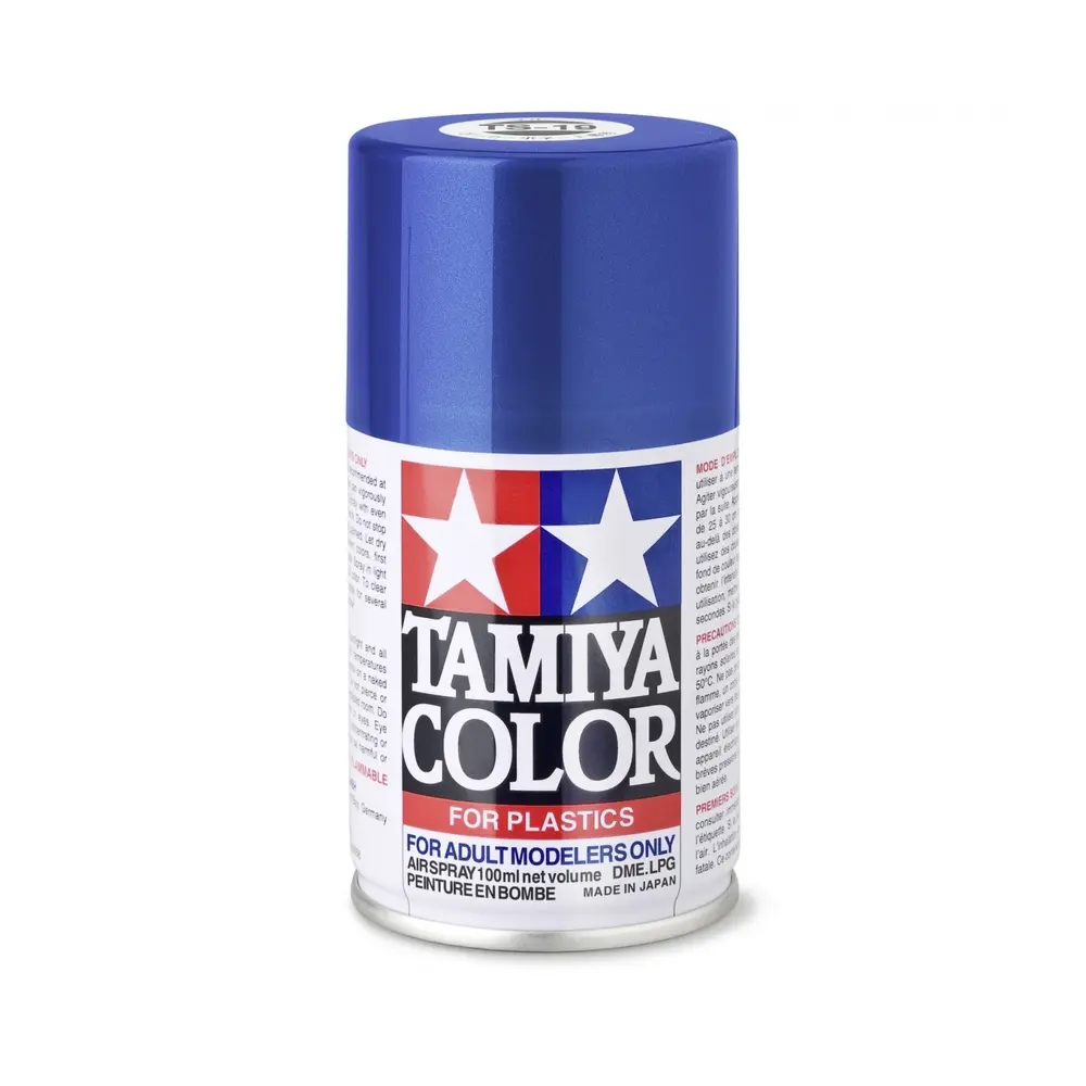 Peinture acrylique en spray - Bleu métal brillant TS19- Tamiya 85019 - 100ml - 2