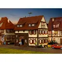 Maison jumelée blanche et marron HO 1/87 - Zone résidentielle - 4