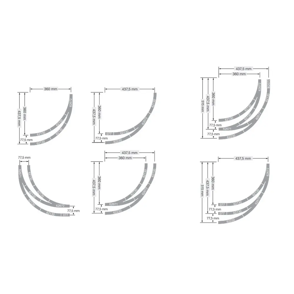 Aiguillage courbe à droite - Trix 62672 - HO : 1/87 - Code 83 - 5