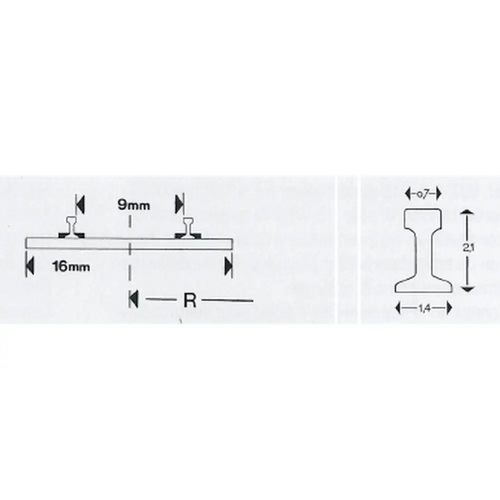 Rail droit Minitrix 54.2 mm - N : 1/160 - code 80 - 14906 - 3