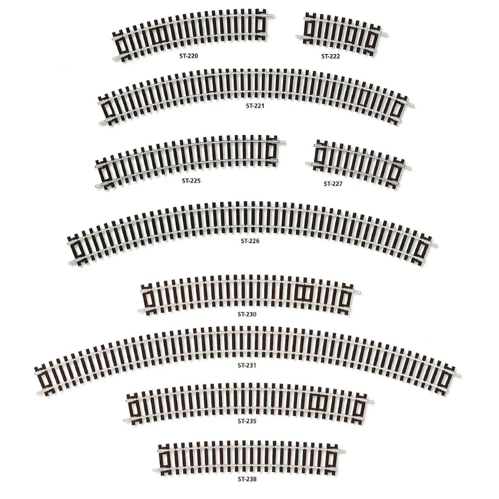 Rail courbe rayon 505 mm 22,5° Peco ST230 - HO : 1/87 - Code 100 - 2